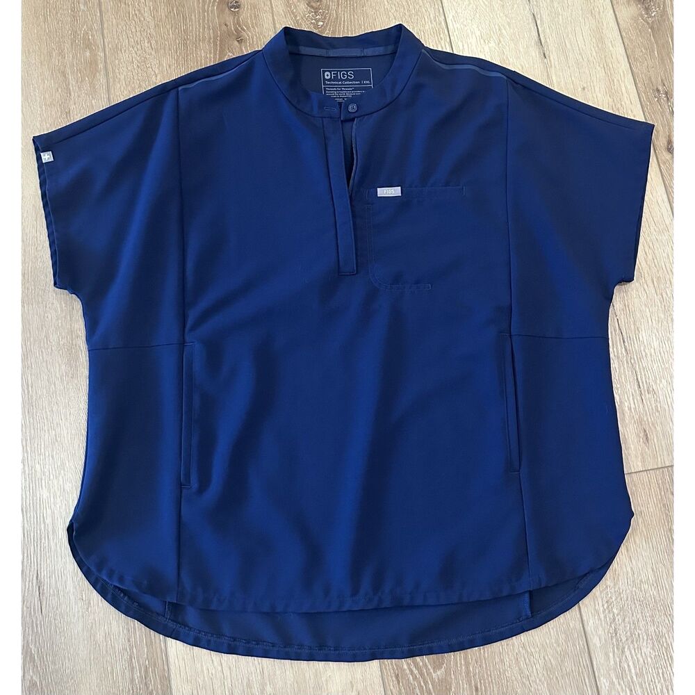 Women's Figs Montex Scrub Top Size XXL Navy Blue EUC!
